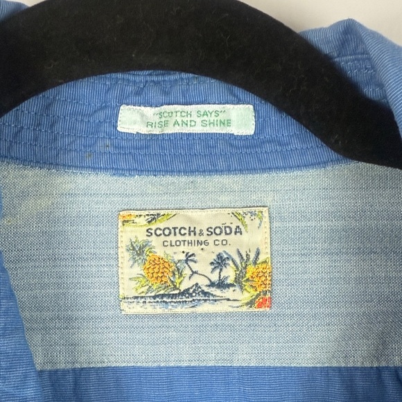 Scotch & Soda 100% Cotton Men's Blue Casual Button-Down Shirt Size XL - Picture 3 of 14